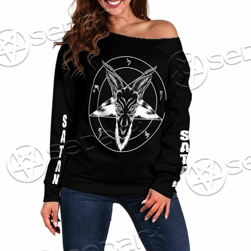 Sigil Of Baphomet SED-0793 Off Shoulder Sweaters
