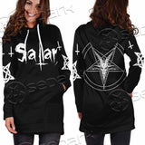Baphomet Sigil Inverted Cross SED-0794 Hoodie Dress