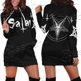 Baphomet Sigil Inverted Cross SED-0794 Hoodie Dress