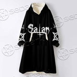 Baphomet Sigil Inverted Cross SED-0794 Oversized Sherpa Blanket Hoodie