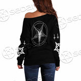 Baphomet Sigil Inverted Cross SED-0794 Off Shoulder Sweaters