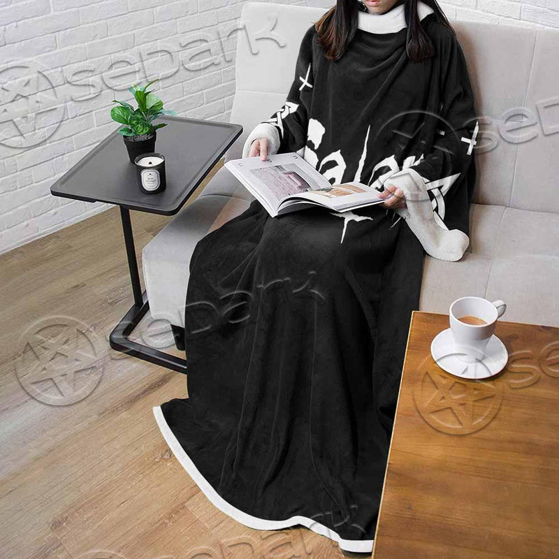 Baphomet Sigil Inverted Cross SED-0794 Sleeved Blanket