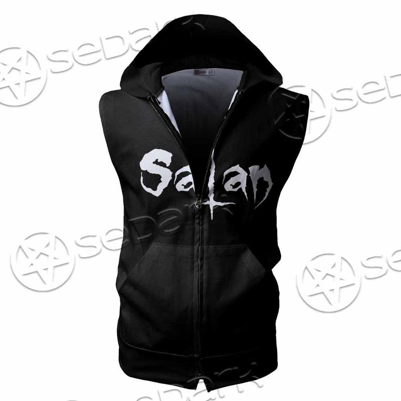 Baphomet Sigil Inverted Cross SED-0794 Zip Sleeveless Hoodie
