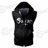 Baphomet Sigil Inverted Cross SED-0794 Zip Sleeveless Hoodie