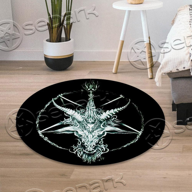 Pentagram Goat Head SED-0795 Round Carpet