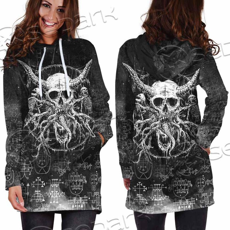 Satanic Skull Scary SED-0797 Hoodie Dress