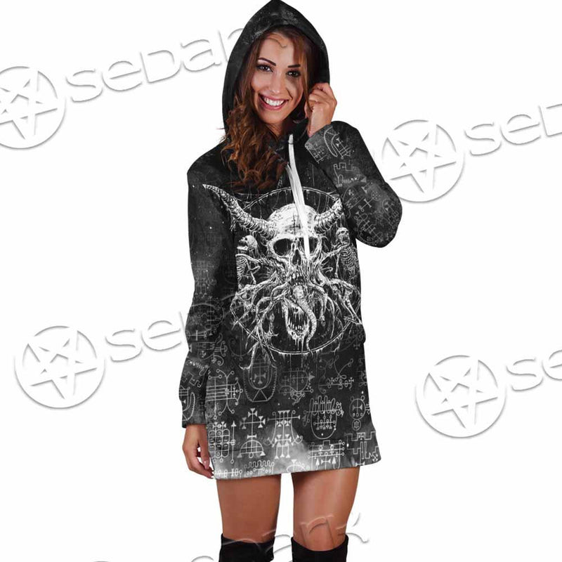 Satanic Skull Scary SED-0797 Hoodie Dress
