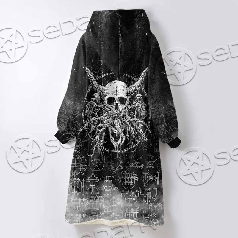 Satanic Skull Scary SED-0797 Oversized Sherpa Blanket Hoodie