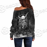 Satanic Skull Scary SED-0797 Off Shoulder Sweaters