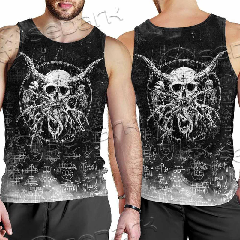 Satanic Skull Scary SED-0797 Men Tank-tops