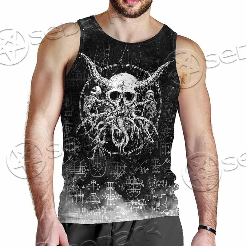 Satanic Skull Scary SED-0797 Men Tank-tops