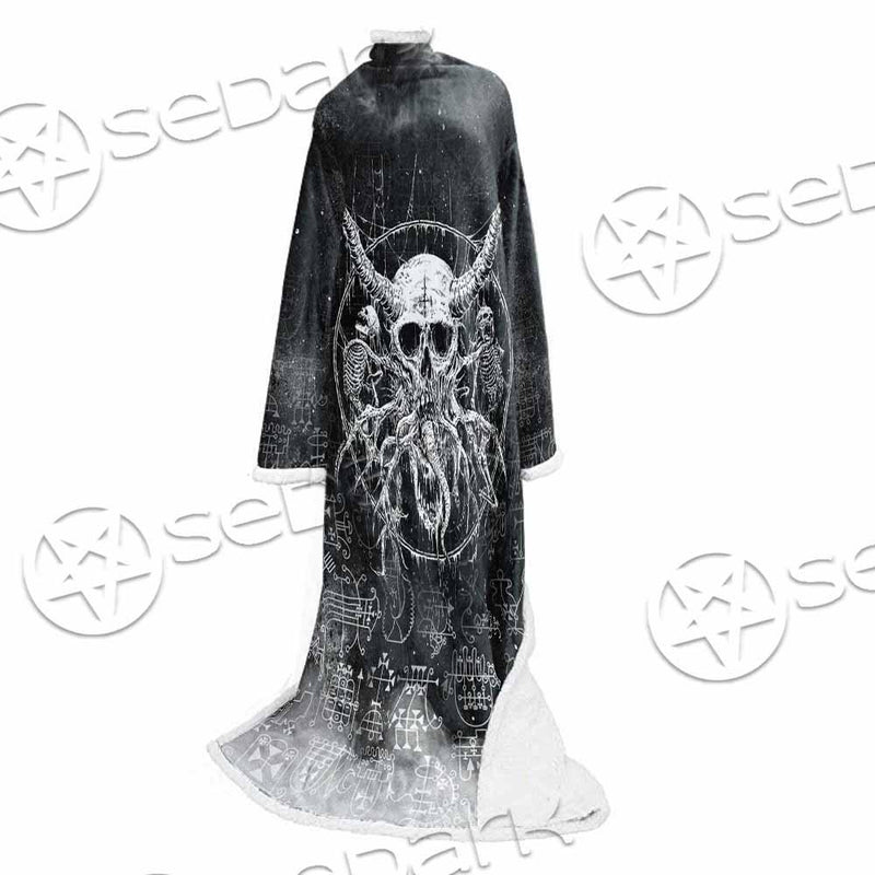 Satanic Skull Scary SED-0797 Sleeved Blanket