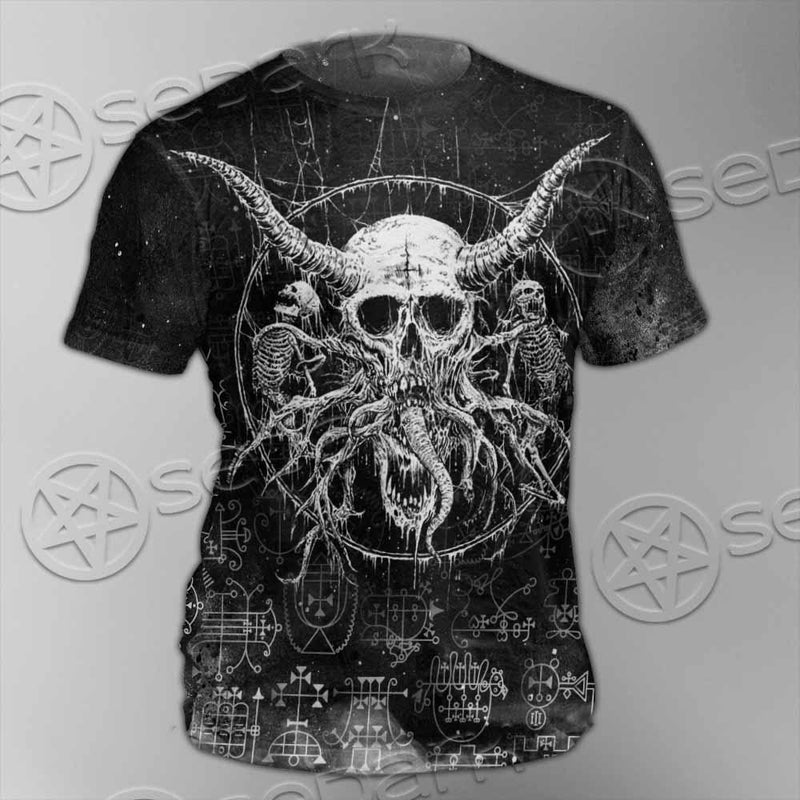 Satanic Skull Scary SED-0797 Unisex T-shirt