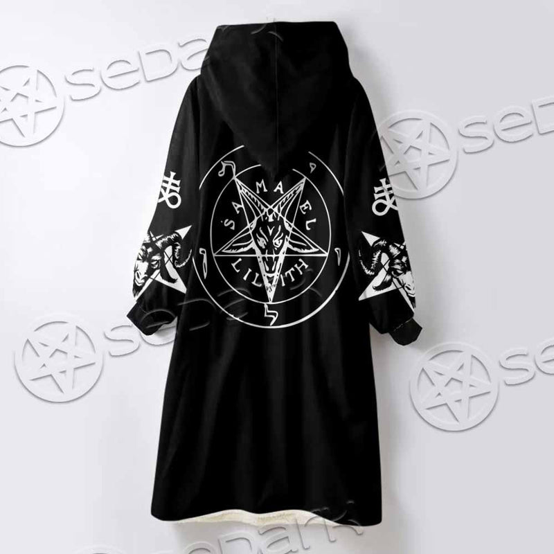 Baphomet Sigil Lilith SED-0798 Oversized Sherpa Blanket Hoodie