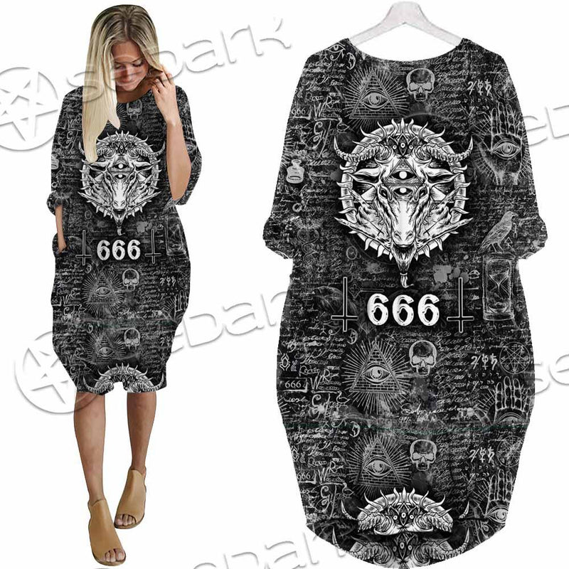 666 Goat Head SED-0799 Batwing Pocket Dress