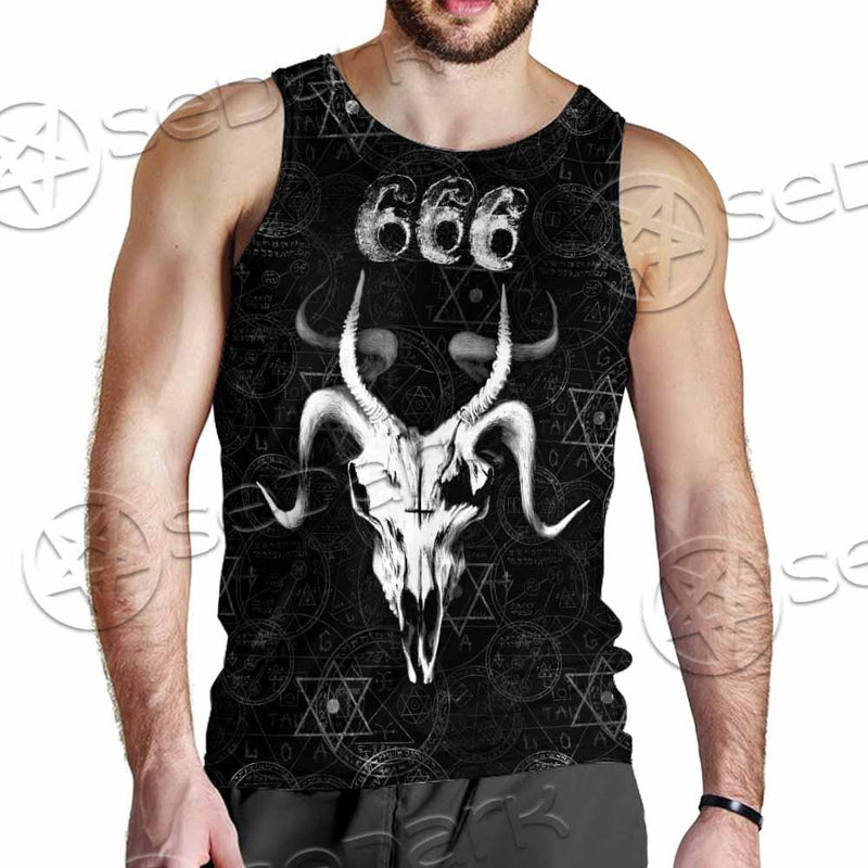 Occult 666 Goat Head SED-0800 Men Tank-tops