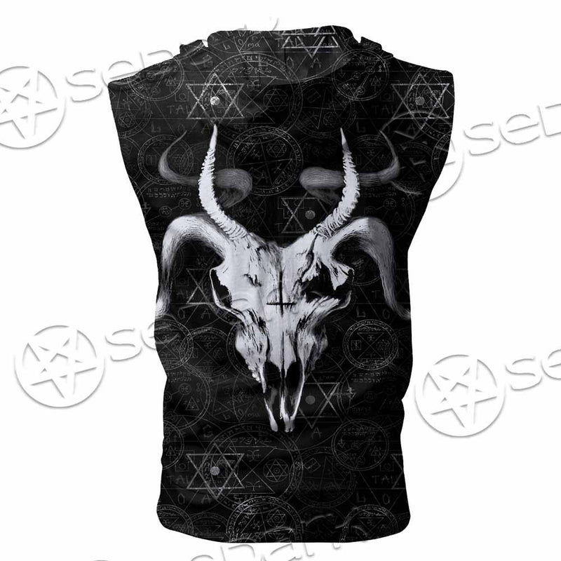 Occult 666 Goat Head SED-0800 Zip Sleeveless Hoodie