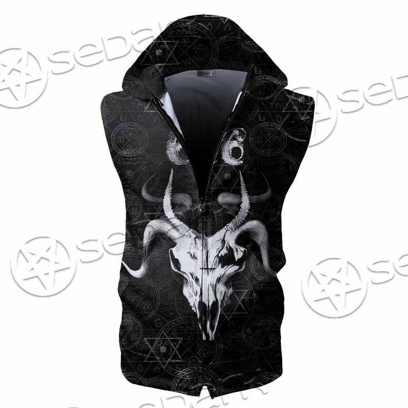 Occult 666 Goat Head SED-0800 Zip Sleeveless Hoodie