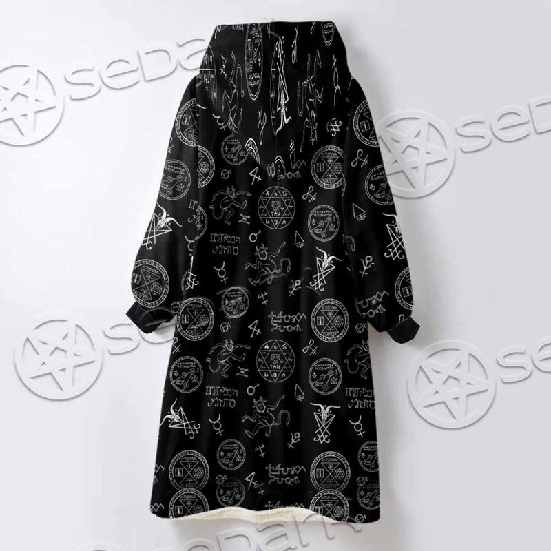 Satanism Symbols SED-0801 Oversized Sherpa Blanket Hoodie