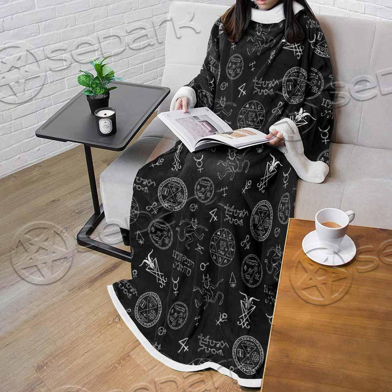 Satanism Symbols SED-0801 Sleeved Blanket