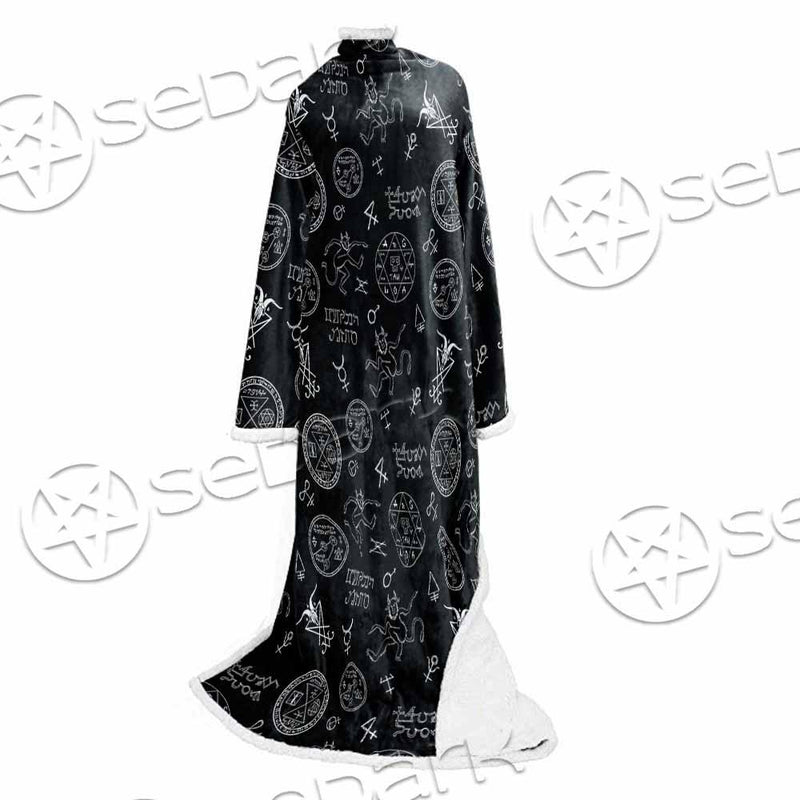 Satanism Symbols SED-0801 Sleeved Blanket
