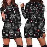 Satanic Symbols Occult SED-0802 Hoodie Dress