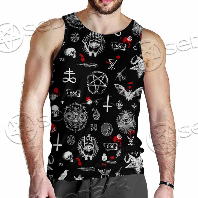 Satanic Symbols Occult SED-0802 Men Tank-tops