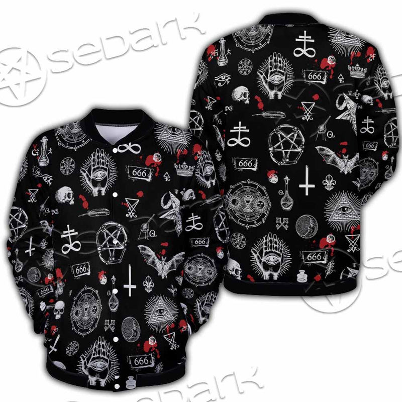 Satanic Symbols Occult SED-0802 Button Jacket