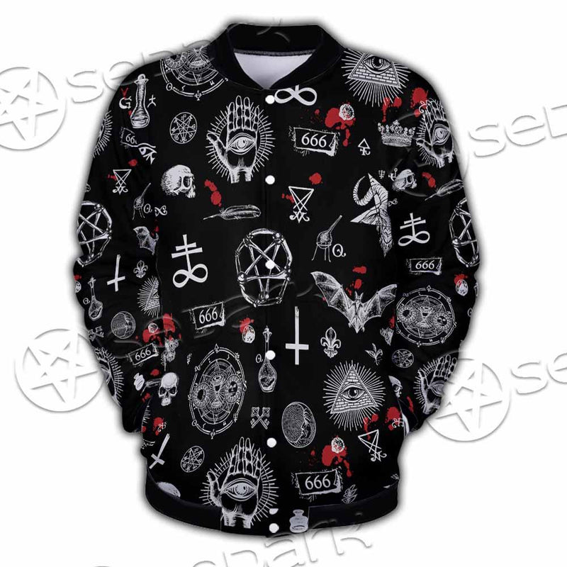 Satanic Symbols Occult SED-0802 Button Jacket