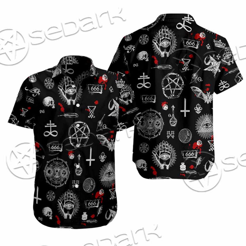 Satanic Symbols Occult SED-0802 Shirt Allover