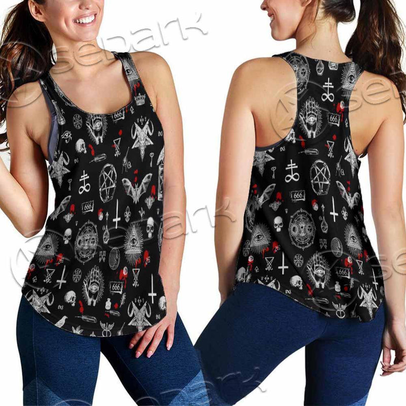 Satanic Symbols Occult SED-0802 Women Tank Top