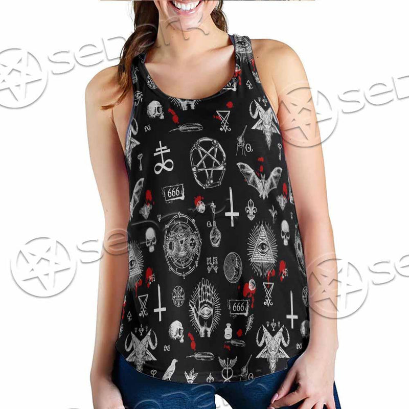 Satanic Symbols Occult SED-0802 Women Tank Top