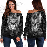 Skull Pentagram Scary SED-0803 Off Shoulder Sweaters