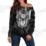 Skull Pentagram Scary SED-0803 Off Shoulder Sweaters