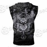 Skull Pentagram Scary SED-0803 Zip Sleeveless Hoodie