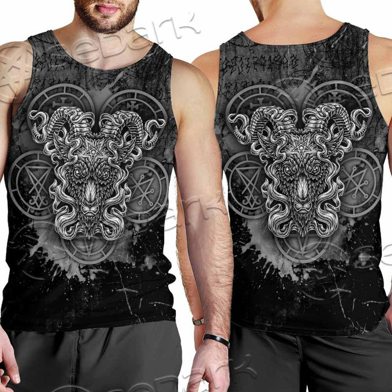 Pentagram Demon Goat Head SED-0805 Men Tank-tops