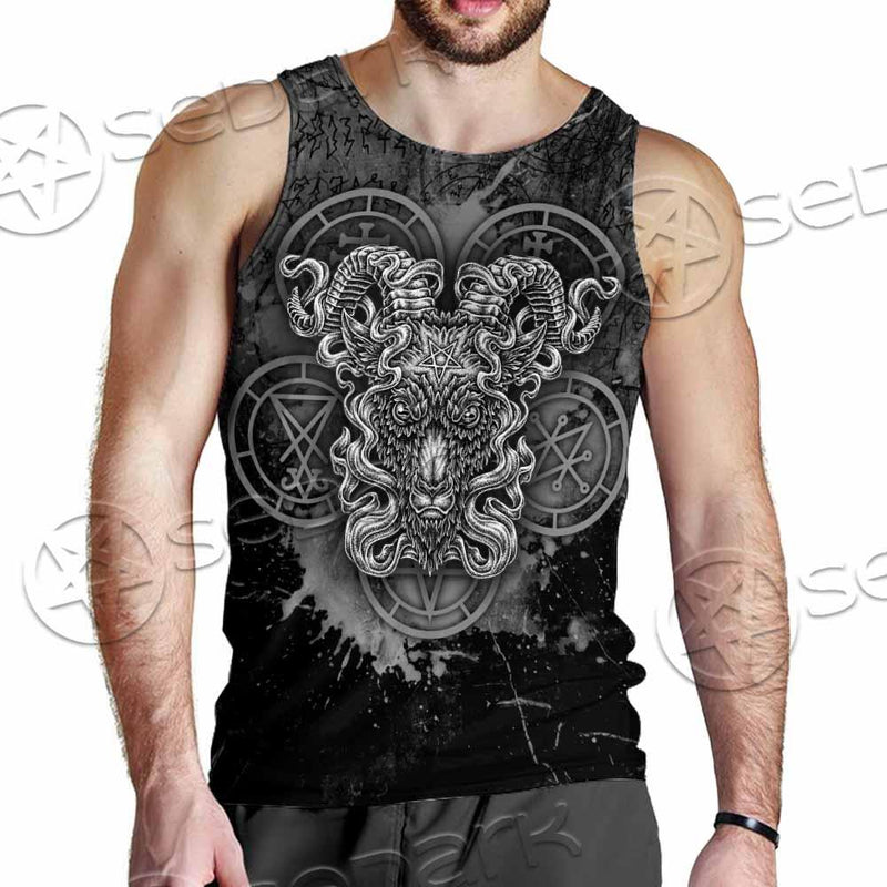 Pentagram Demon Goat Head SED-0805 Men Tank-tops