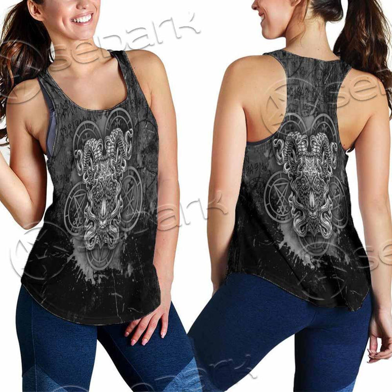 Pentagram Demon Goat Head SED-0805 Women Tank Top