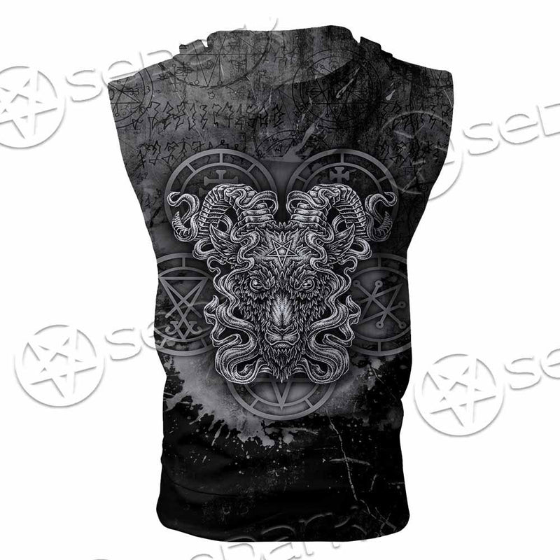 Pentagram Demon Goat Head SED-0805 Zip Sleeveless Hoodie