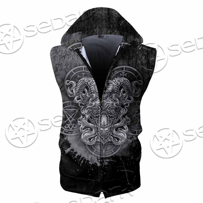 Pentagram Demon Goat Head SED-0805 Zip Sleeveless Hoodie
