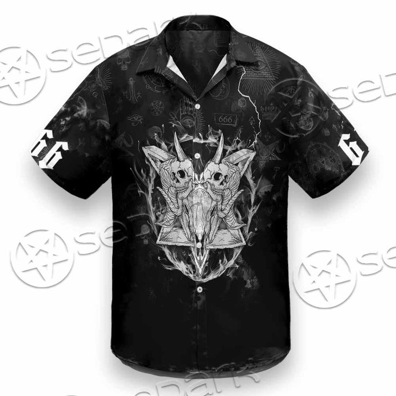 Skull Goat Head 666 SED-0808 Shirt Allover