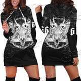 Skull Goat Head 666 SED-0808 Hoodie Dress