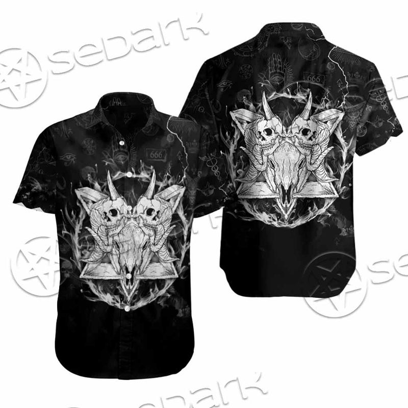 Skull Goat Head 666 SED-0808 Shirt Allover