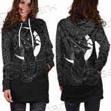 Gothic Moon Black Cat SED-0812 Hoodie Dress