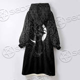 Gothic Moon Black Cat SED-0812 Oversized Sherpa Blanket Hoodie