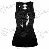 Gothic Moon Black Cat SED-0812 Women Tank Top