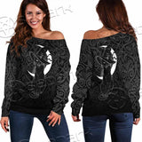 Gothic Moon Black Cat SED-0812 Off Shoulder Sweaters