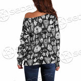 Gothic Skull Ouija Board SED-0813 Off Shoulder Sweaters