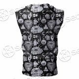 Gothic Skull Ouija Board SED-0813 Zip Sleeveless Hoodie