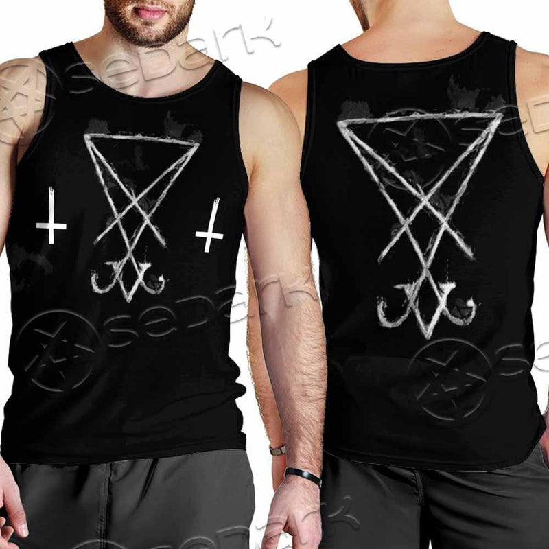 Sigil Of Lucifer Inverted Cross SED-0814 Men Tank-tops